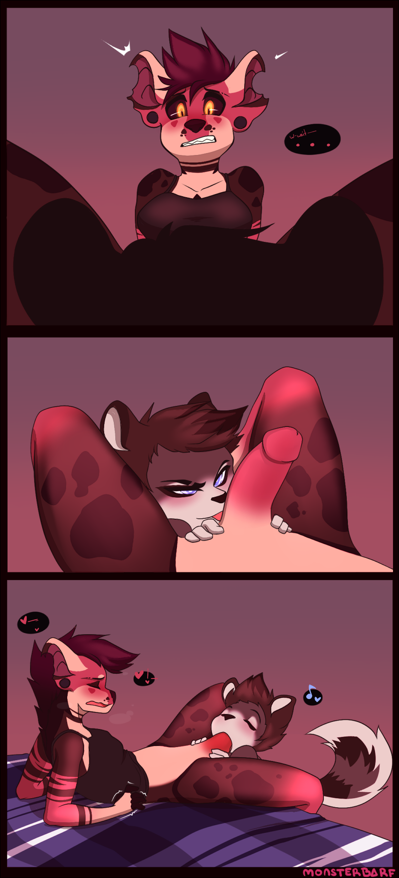 monsterbarf-art:  3 panel summary to a comic I would like to start someday QvQ If