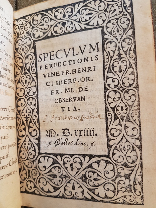 Ms. Codex 1620 -  Speculum perfectionis vene[rabilis]. Fr[ater]. Henrici&hellip;Before
