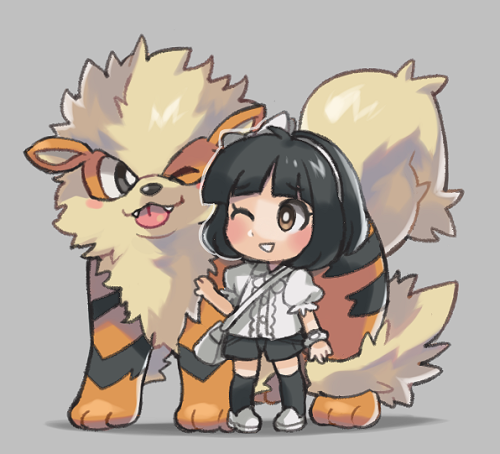 jetito:drew my trainer and my big puppy u_u;;
