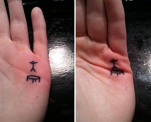 Stick Figure Trampoline Tattoo 