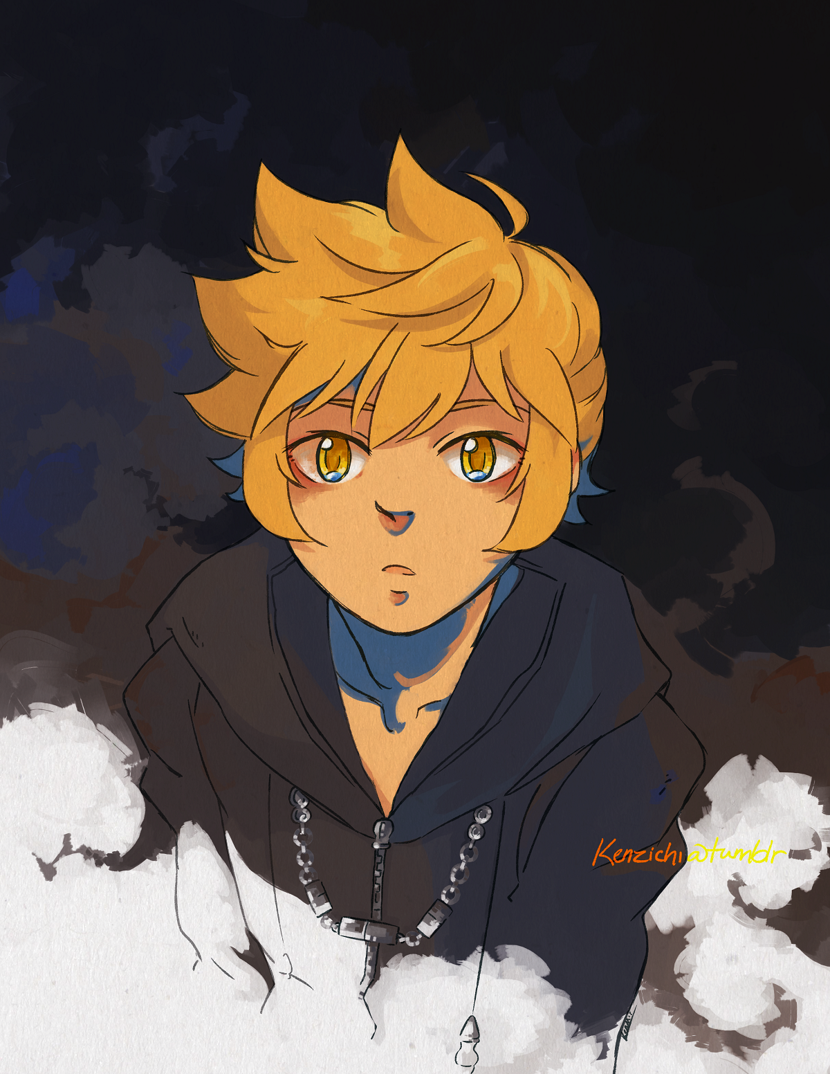 kenzichi:  Non-glitch/text version of my countdown pic day 7. You wasted angry boi