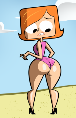 pjlovesnaughtyart:  Debbie Turnbull: Beach Wedgieby grimphantom