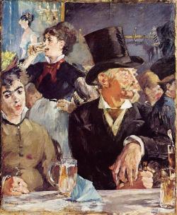 impressionism-art-blog:  At the Cafe-Concert, Edouard ManetSize: 47.3x39.1 cmMedium: oil on canvas