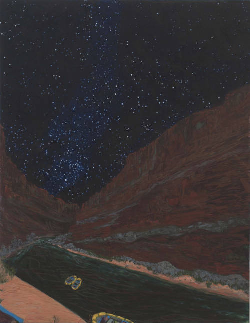 Above Olo   -   Sarah McEneaney, 2015, German,b.1955-acrylic on wood, 21 ¼ x 16 ½ in.