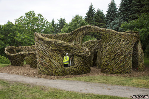 montrealchimie:
“  Monumental Dougherty
Patrick Dougherty, artiste de land art américain, a créé des œuvres monumentales dans l’Arboretum du Jardin botanique de Montréal. Ces sculptures tissées de tiges de saules entraînent le visiteur dans une...