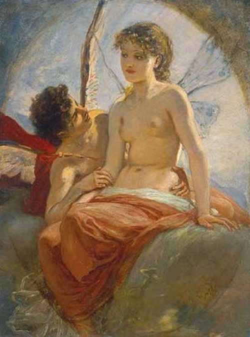 silenceforthesoul: Károly Lotz (1833-1904) - Eros and Psyche, 1890