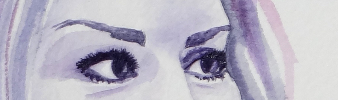 cleozora:  Billie Piper / Rose Tyler -  eyes in watercolour / pencil 