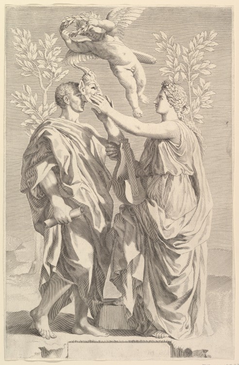 Frontispiece designs by Claude Mellan after Nicolas Poussin, for Publii Virgilii Maronis Opera (The 