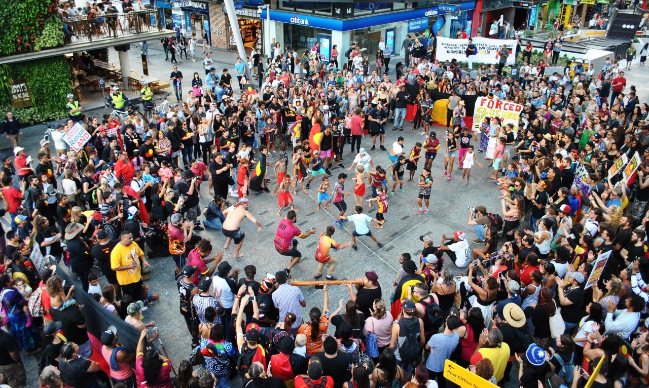 nativeundercover:  deliciousfriend:  Over 3000 people rallied and marched in Brisbane