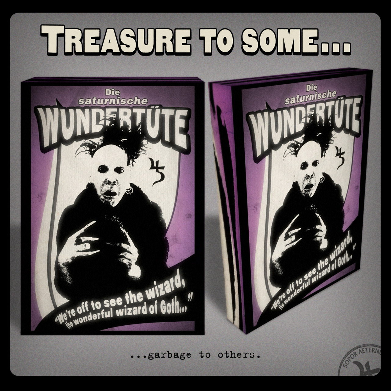 auntie-vava-sopor:Die saturnische WundertüteTreasure to some, garbage to others. I had a few things left from recent releases, little things, here and there, which I had kept in boxes and didn’t know what to do with.I really didn’t want to throw