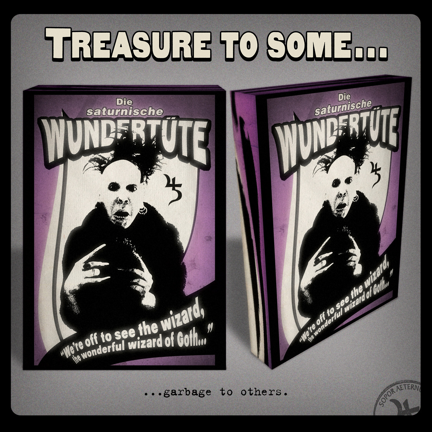 auntie-vava-sopor:Die saturnische WundertüteTreasure to some, garbage to others. I had a few things left from recent releases, little things, here and there, which I had kept in boxes and didn’t know what to do with.I really didn’t want to throw