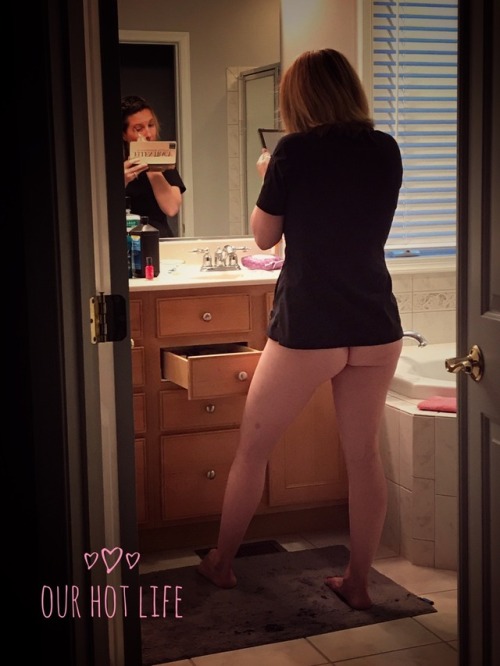 coolcuckoldcouple8: ourhotlife: Getting ready for work and oopsie I forgot to wear pants  Getting re