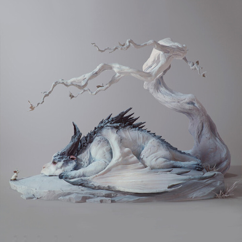 Dragon and Mouse sculpture