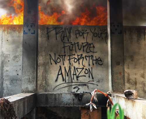 “Pray for your future, not for the Amazon”Graffiti by Dosei, in Casablanca, Morocco