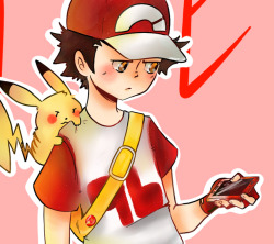 sinner-orion-art:I was pretty bored and my little brother suggested me to draw Red the trainer, I actually like a little how it came out so I am posting it lmao hope y’all like it &lt;3