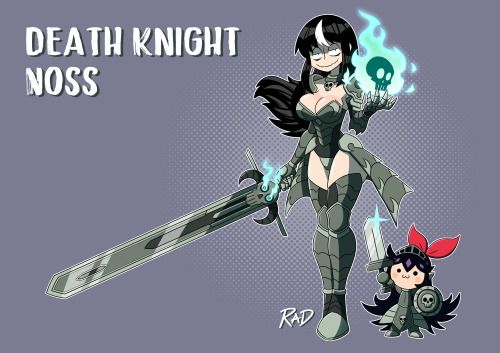 Death Knight Noss.with her little Dark Knight apprentice, Zakuro.Just some interesting idea for fant