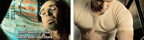 romanovacarter:starkactual:Anonymous requested: Heartbreaking MCU Parallels: Steve/Tony*casually poi