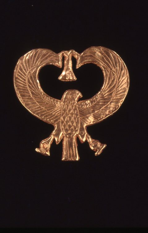 Falcon Amulet of King Psusennes IGold amulet of a falcon found attached to the bandages of the mummy