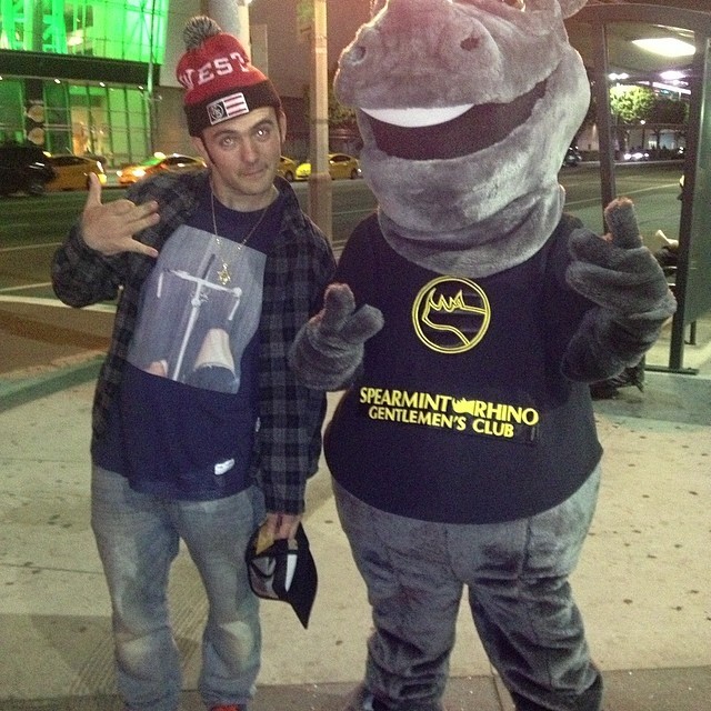 I was lonely so I took a picture with dancing rhino from the spearmint gentleman’s club. I’m happy again lol.
