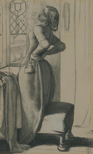 John Everett Millais, 1850Mariana in the Moated Grange ( study for “Mariana” )pen and in