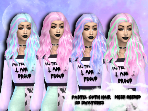 Pastel goth recolors, I&rsquo;m trying to organize my stuff more, also redoing alot of my old CC