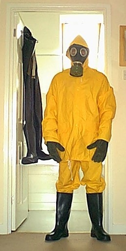 guysinwaterproofsandrainwear:  Yellow Waterproofs 9Suiting up in my two-piece Yellow