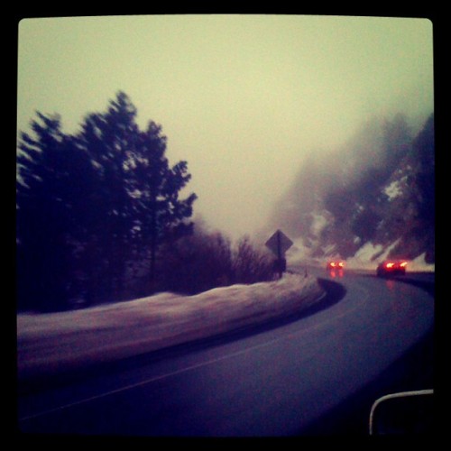 On the way down from big bear :) #foggy #awesome #life #followme