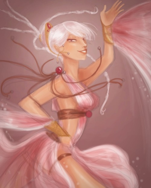 twogranniesandanaxe: WIP of Terpsichore, the Dance Muse. I will finish this drawing soon, and then T