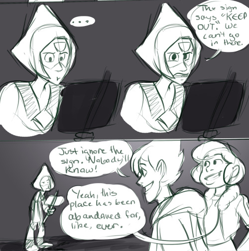 crappiestfanartblogever:  Getting Peridot friends, check. Getting Peridot a moral compass… work in progress.Also, I made it over 1000 followers! This is amazing you are all amazing.