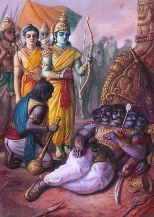 The death of Ravana by Rama