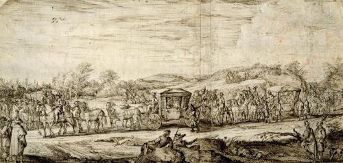 Procession of a Royal Personage, attributed to Esaias van de VeldeDutch, c. 1600-1630pen and brown i