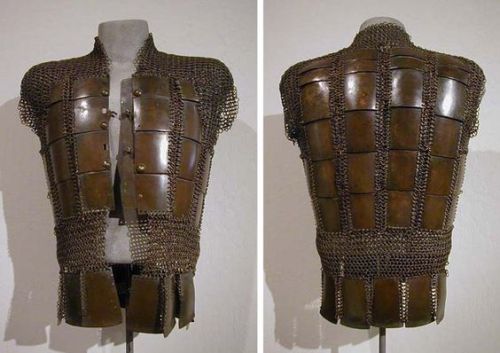 Moro (Muslim Filipino) armor, made with bronze and brass plates and chainmail