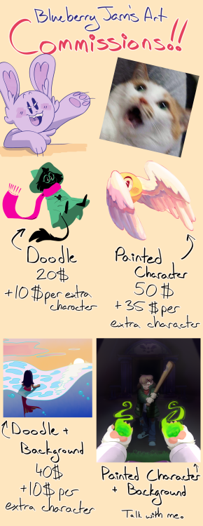 blueberryjamsart:Howdy howdy! :DI made a commission sheet… thingy. Please be aware that I mad