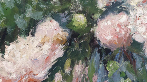 closeupofpaintings:Wilhelm Bernatzik - Peonies, 1906 (detail)