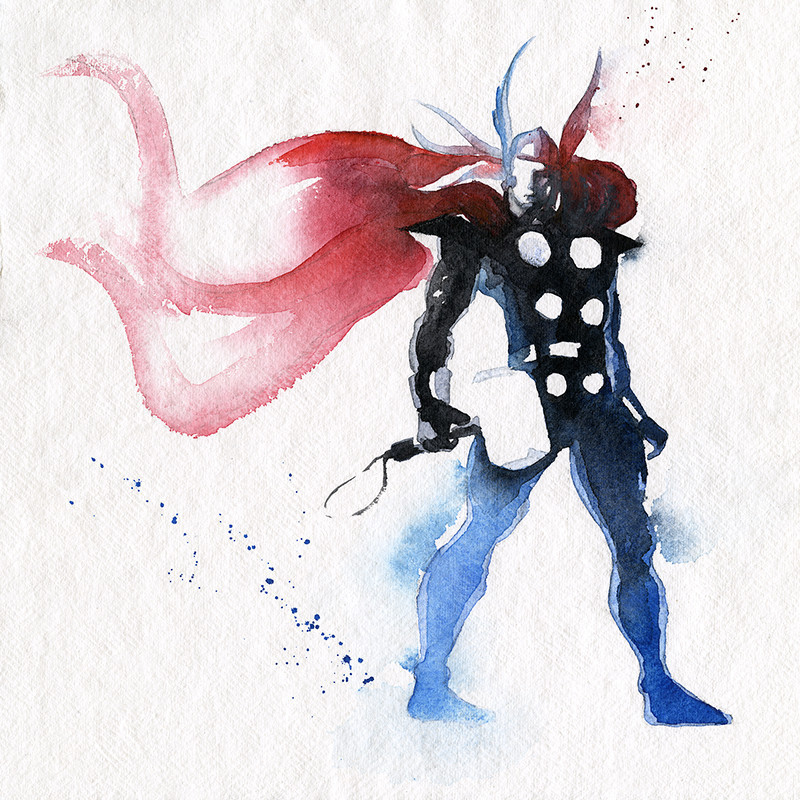 league-of-extraordinarycomics: Superhero watercolors  By  Blule 