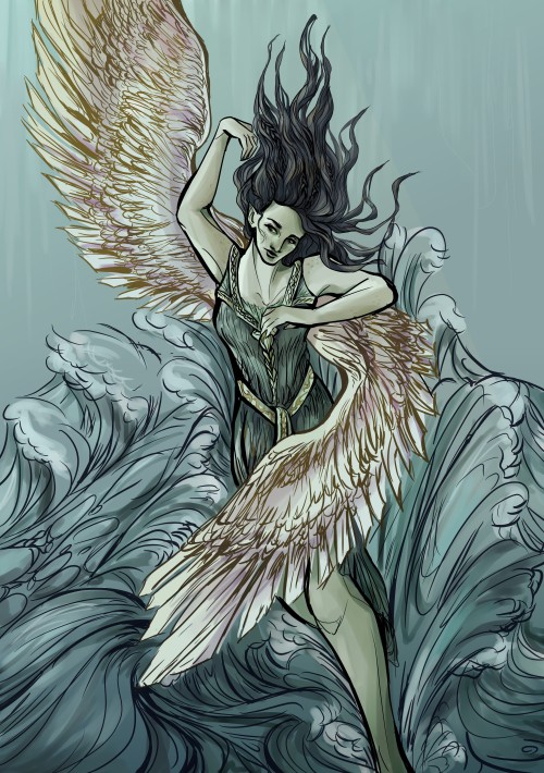 gurthang:  Elwing! This changed a lot from the original sketch, but I think I really like it? No sil
