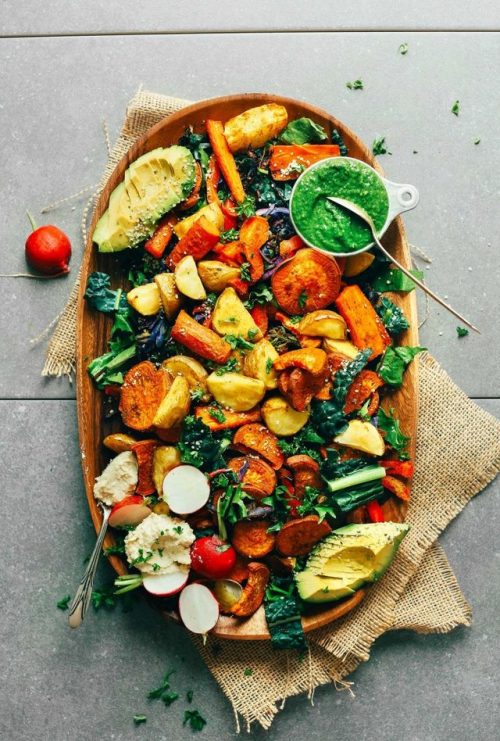 vegan-yums: Roasted Vegetable Salad with Chimichurri / Recipe