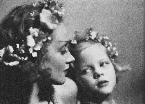 Marlene Dietrich and her daughter Maria Riva, 1930, in a photo taken by director