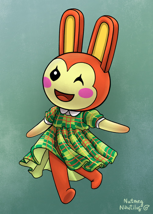 Bunnie just moved into my town recently, so I wanted to make some art to commemorate the occasion. =