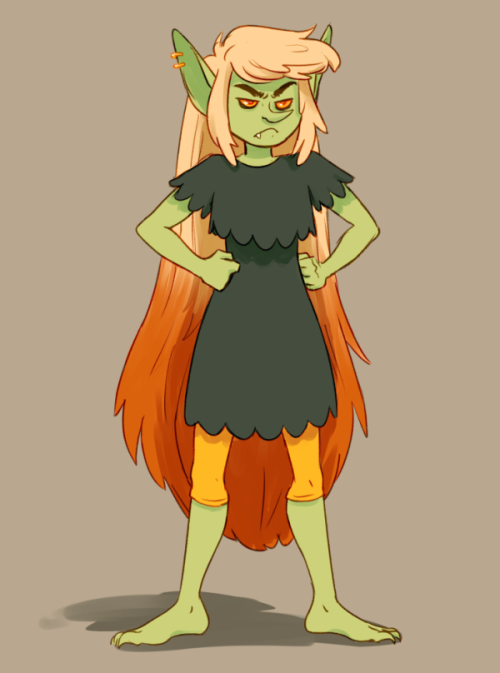 for drawlloween day 3 i drew @alizabug&rsquo;s cranky teen goblin witch!! i like her comics a lot, y