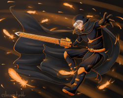 cslucaris:  #140 - RWBY OC Commission: Oren HollowhartA Commission for http://rosenkruex.deviantart.com/.Man this was fun. I got to try a bunch of new things. Now it’s time to go back to those popsicles.I take commissions yes~