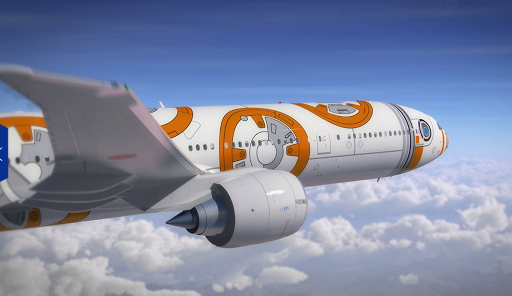 disneyexaminer:  All Nippon/ANA Airways’ newest themed plane: the R2-D2 and BB-8