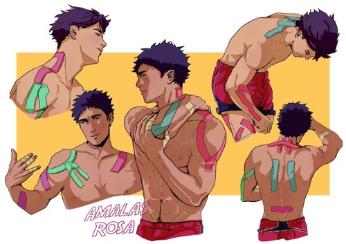 amalasdraws:Japan’s Captain and Ace, all taped up and ready to go!remaster of an older drawing.