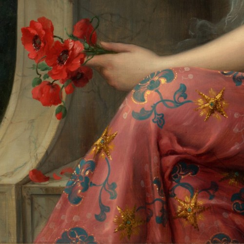 die-rosastrasse:  Red in paintings of women ♥  Albert Lynch;  Marcello Bacciarelli;  Émile Vernon; Paul de La Boulaye;  George Frederick Watts;  Franz Xaver Winterhalter; John Collier; Dante Gabriel Rossetti;  Émile Vernon  