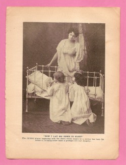 artornap:original Children Praying Vintage Victorian Children Mother Praying Now I Lay Me, Black white art photo print