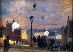 artishardgr:  William James Glackens - Flying Kites, Montmartre (study) 1906