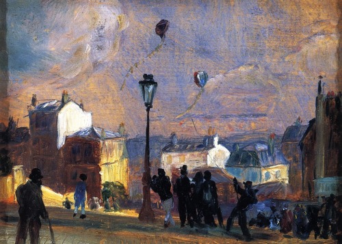 William James Glackens - Flying Kites, Montmartre (study) 1906