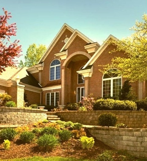 Landscape - Natural Stone PaversThis Front Yard Stone Landscaping Is An Example Of A Medium-sized Full