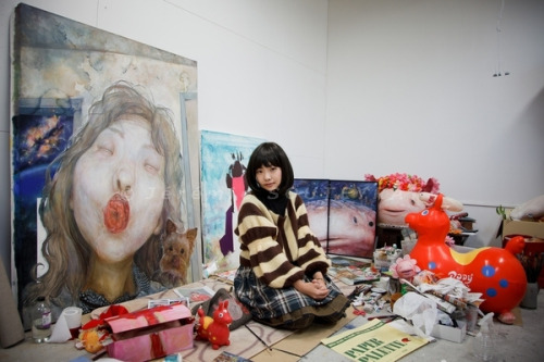 Tokyo, December 10 2010 - In the studio of the young Japanese painter Erina Matsui, in the city of K
