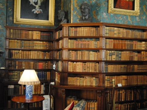 cair&ndash;paravel: The library at Dunster Castle, Somerset. It was designed by architect Anthon